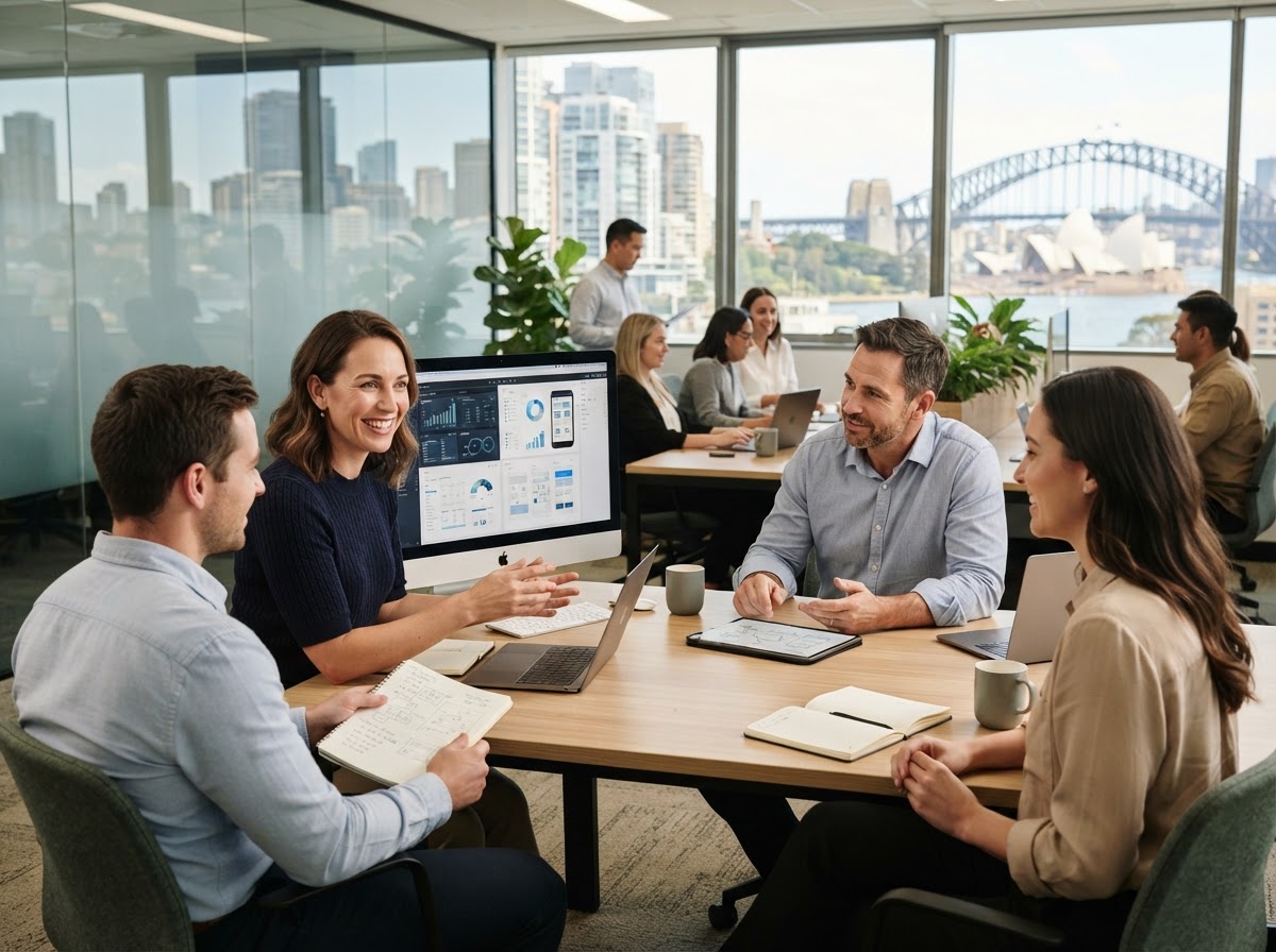 Prudent Warrantery analysts reviewing predictive model output on a workstation